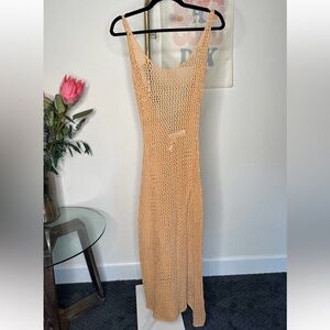 NEW L*Space “Katerina” Crochet Cover Up Dress in Champagne in size Small